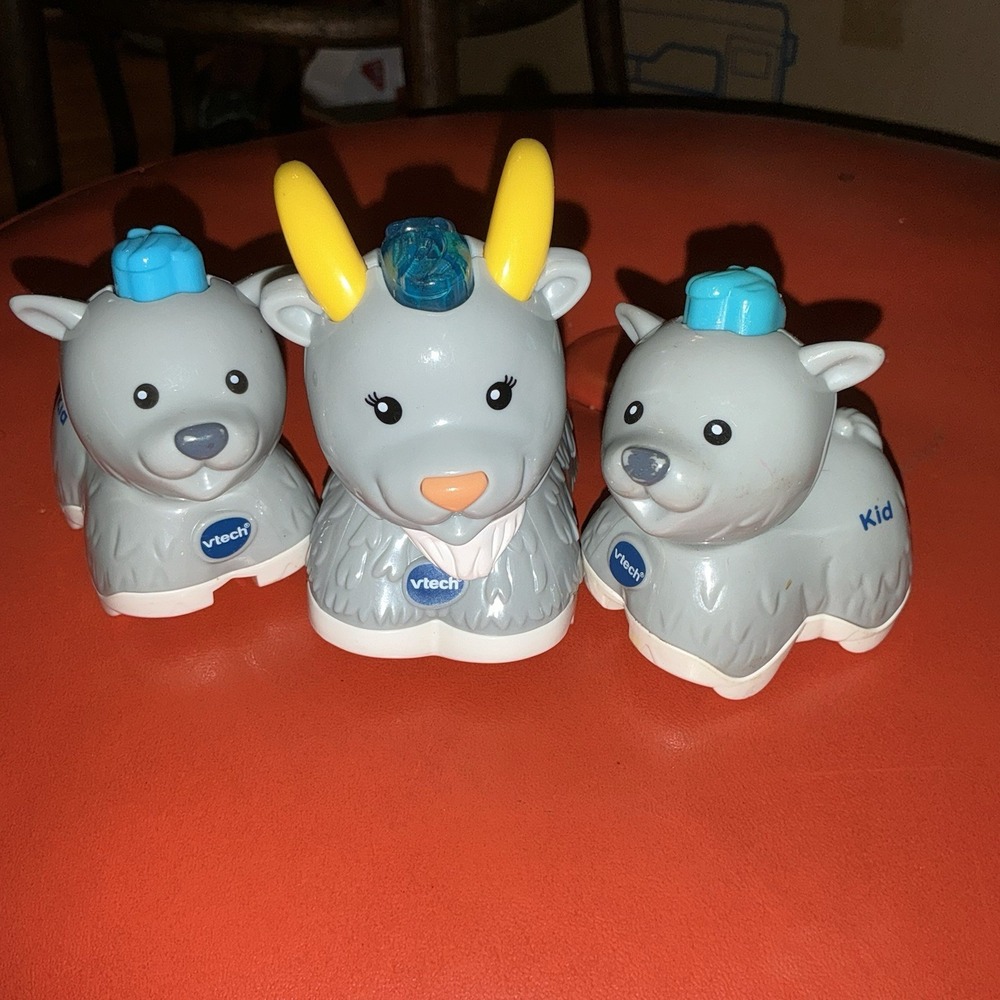 VTech Go Go Smart Wheels Animals Goat and Kid 2 Kids Lot Of 3 Babies Mom Or Dad